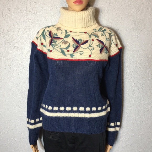 Vintage Carol Reed Wool Knit Turtleneck Sweater - Picture 2 of 5